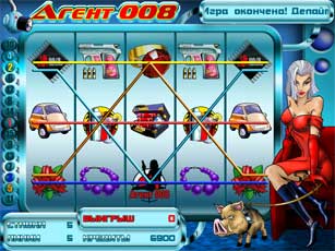 the board for a 'Agent 008' slot machine